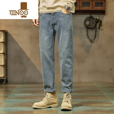 YANXU水洗复古牛仔裤男士2023夏季薄款宽松直筒百搭休闲长裤子男款潮牌