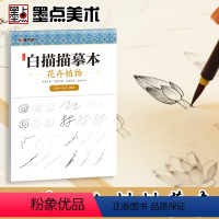 [正版]中国画白描零基础入门墨点美术工笔画描摹本线描画册花卉植物工笔画底稿白描画稿国画临摹画册