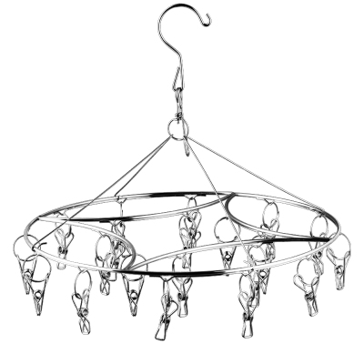 不锈钢夹子袜子衣架家用多功能儿童晾衣架小防风衣架子挂衣卧室