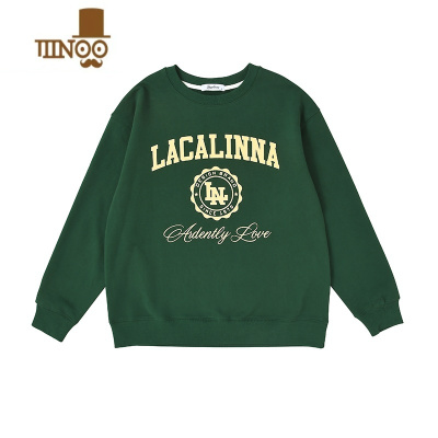 YANXU复古美式字母印花卫衣国潮学院风情侣上衣