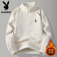 花花公子新款高品质[新款] 2025年冬半高拉链领针织毛衣男