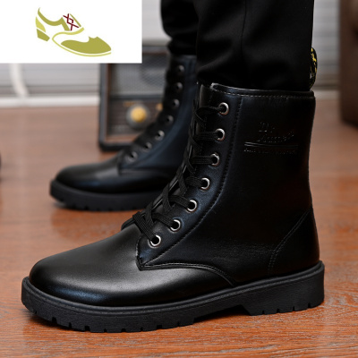 喻娄品牌男鞋春秋马丁靴短靴高帮单靴子保暖沙漠靴皮靴工装靴加绒棉鞋