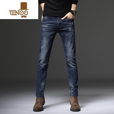 YANXU2023夏季薄款男士牛仔裤潮牌复古弹力修身美式宽松休闲长裤子
