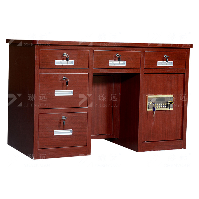 臻远 BXZ-10 钢制保险桌可投币收银财务桌1.2m木纹五斗电子锁