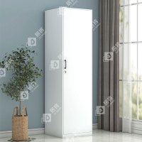 居将 阳台柜单门衣柜钢制储物柜铁皮柜 白色单门衣柜500mm宽