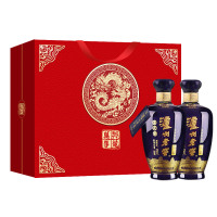 泸州老窖蓝花瓷头曲万事兴龙52度500ML*2瓶礼盒装浓香型送礼宴请