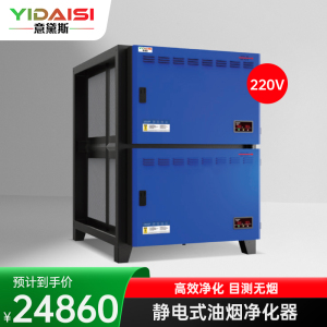 意黛斯 商用油烟净化一体机 商用不锈钢烟罩抽油烟机低空大吸力油烟净化器 油烟净化器24000风量YDS-LK240D