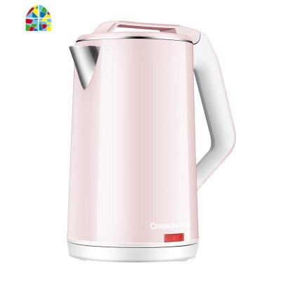 双层防烫保温电热水壶食品级304不锈钢开水壶自动断电烧水壶 FENGHOU 粉色