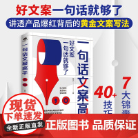 一句话文案高手:手把手教你写出好文案 讲透产品爆红背后的黄金文案写法 为你提供源源不断的创意