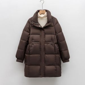 90绒冬季新品中长款保暖宽松加厚鸭绒保暖羽绒服外套