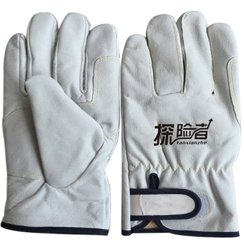 TANXIANZHE/探险者羊皮手套TANXIANZHE-BA-106白色搭扣羊皮均码副