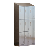 臻远 ZY4111409 201 不锈钢斜顶更衣柜员工宿舍储物柜 九门更衣柜