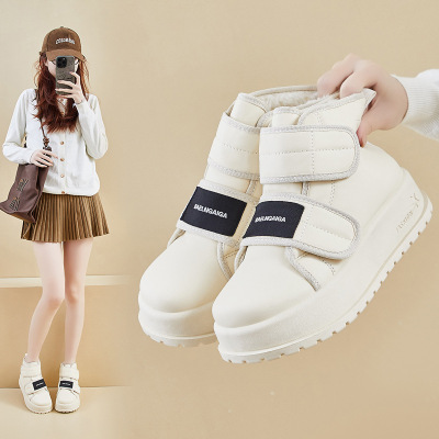加绒高帮雪地靴女冬季新款学生ins韩版保暖休闲厚底增高KT282_1