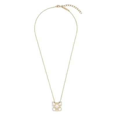 Salvatore Ferragamo水晶镶嵌黄铜吊坠项链 女士饰品轻奢时尚锁骨链