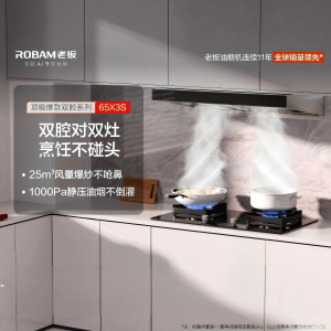 老板(Robam)欧式变频油烟机双子星65X3S 双腔25风量1000Pa静压大吸力 挥手智控抽油烟机以旧换新