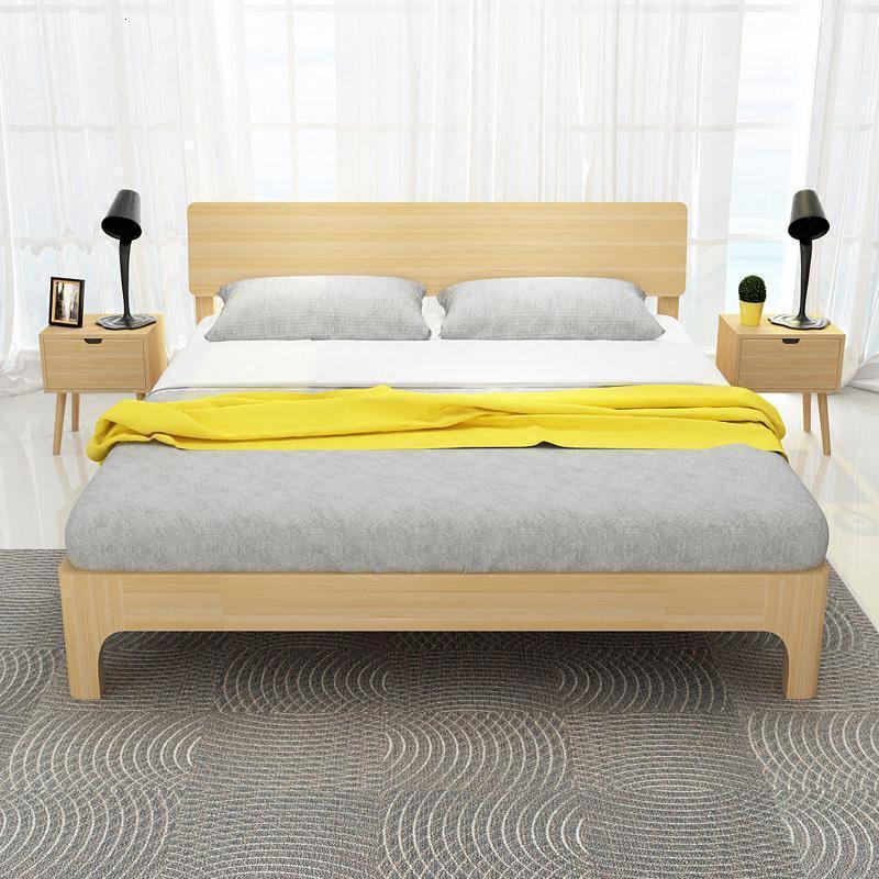 森美人北欧纯实木双人床1.5米小户型主卧单人床架1.35m现代简约1.2m