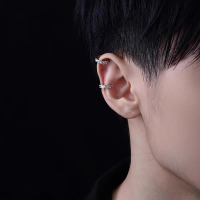 纯银耳夹男冷淡风无耳洞酷暗黑系时尚个性潮流无痛耳饰设计高级感送女朋友老婆情人节七夕生日礼物