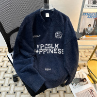 毛衣男美式潮牌V领情侣款慵懒学院风针织衫外套春秋套头休闲外套