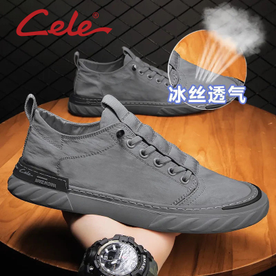 cele策乐冰丝布男鞋春季新款韩版潮流透气运动鞋百搭休闲板鞋