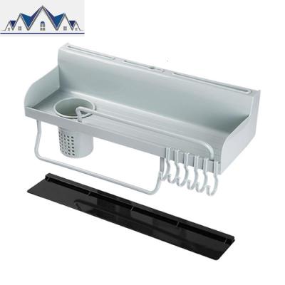 免打孔厨房置物架家用壁挂式锅铲挂架浴室收纳架调味品调味料架子 三维工匠