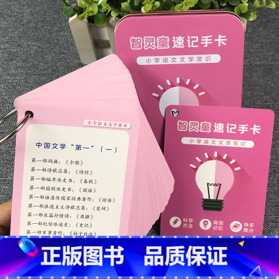 [铁盒装]小学必背文学常识 单盒 [正版]小学语文必背文学常识积累大全卡片人教版数学公式定理定律卡必背古诗词速记卡每日一