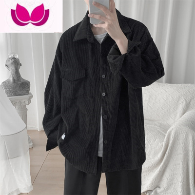 七斓高级感灯芯绒衬衫男款ins港风痞帅长袖衬衣日系休闲外套百搭