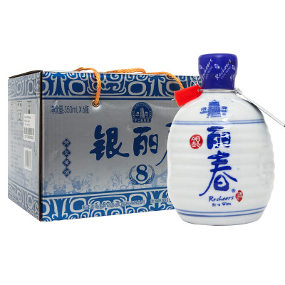 塔牌绍兴黄酒银丽春350ml*六瓶装整箱酒八年基酒花雕酒半干型黄酒