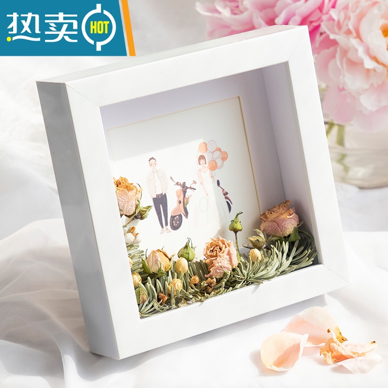 敬平立体中空标本框A4diy手工洗照片相框摆台蝴蝶昆虫粘土干花展示框 白色 可定制尺寸 联系客服 (限30*40cm以内