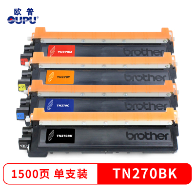 欧普(OUPU)青花系列 彩色粉仓TN270BK/C/M/Y适用兄弟DCP-9010CN/MFC-9120CN等