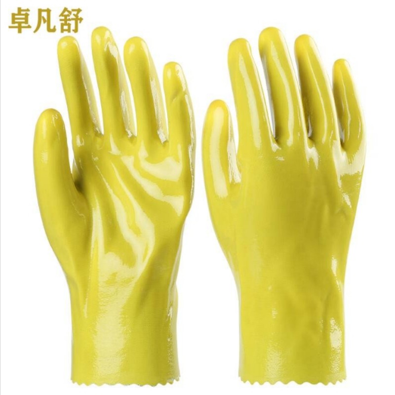 卓凡舒 黄色浸塑手套 L码 双