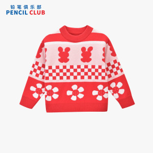 [福利]铅笔俱乐部童装2025年秋冬新款女小童毛衣宝宝可爱针织衫儿童套头毛衫