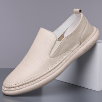 头层牛皮休闲鞋男新款真皮软底中老年爸爸鞋时尚手工缝制男鞋