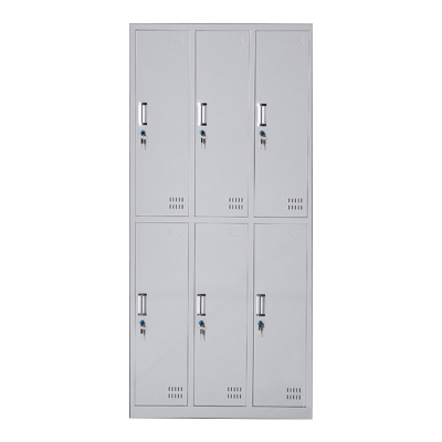 汉诺鑫威更衣柜员工铁皮柜健身房宿舍储物柜带锁存包柜收纳柜钢制六门更衣柜