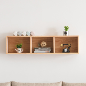 森美人北欧风客厅墙上壁柜吊柜置物实木墙柜卧室创意背景墙房间餐厅简易