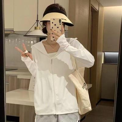 运动显瘦冰丝夏季防晒衣女户外轻薄款外套防紫外线透气凉感防晒服