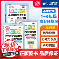 漫画思维导图 小学数学知识大全综合与实践数与代数几何与统计 小学一二三四五六年级小升初通用 同济大学出版社 上海元远教育