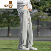 YANXU男士直筒灰色运动裤薄款季夏季潮牌卫裤潮流休闲阔腿宽松长裤子男