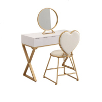 北欧简约卧室铁艺网红经济书桌抽屉梳妆台简约迷你小户型化妆桌椅