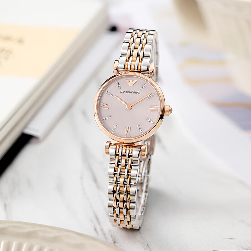 阿玛尼(emporio armani)摩天轮手表 佟丽娅明星同款 钢质表带时尚休闲