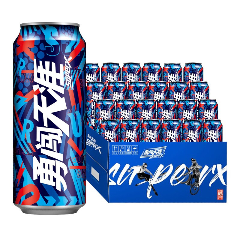 雪花啤酒(snowbeer)8度 勇闯天涯 superx 500ml*18听 整箱装