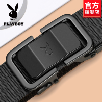 花花公子皮带男士无牙自动扣高档潮帆布年轻人2025新款编织裤腰带