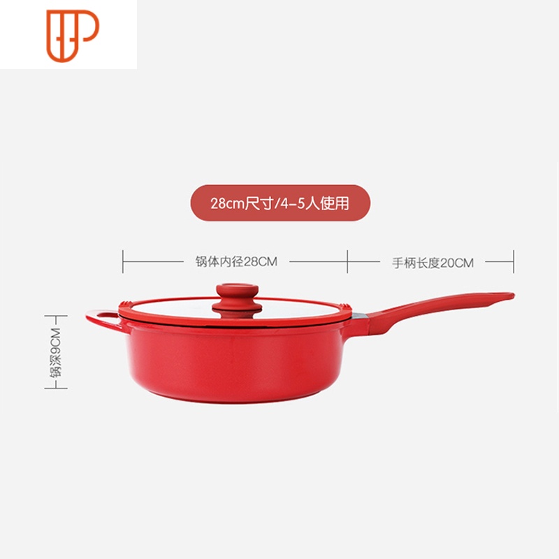 平底锅炒锅不粘锅家用牛排锅深煎锅烙饼锅燃气灶电磁炉通用 国泰家和