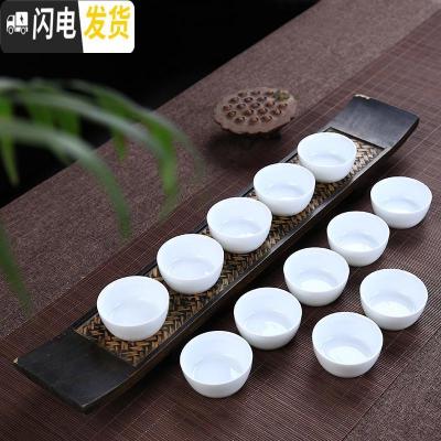 三维工匠德化茶具 泡茶白瓷小茶杯子品茗杯 单杯功夫普洱茶杯纯白色陶瓷杯 04款:6cmx2.7cm