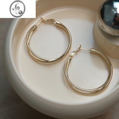 JiMi《旋转餐厅》仲夏夜之梦简约素圈耳环小众设计感高级小巧耳饰耳钉