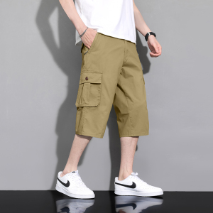 渔人船长夏季男士工装七分裤轻薄透气纯棉休闲运动裤中裤