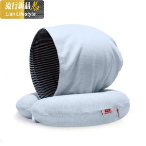 连帽U型枕办公室午休睡记忆棉靠枕脖子U形护颈椎枕汽车飞机旅行枕 三维工匠枕芯/枕头