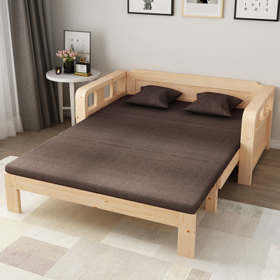 欧若凡实木沙发床可折叠小户型简约1米双人1.