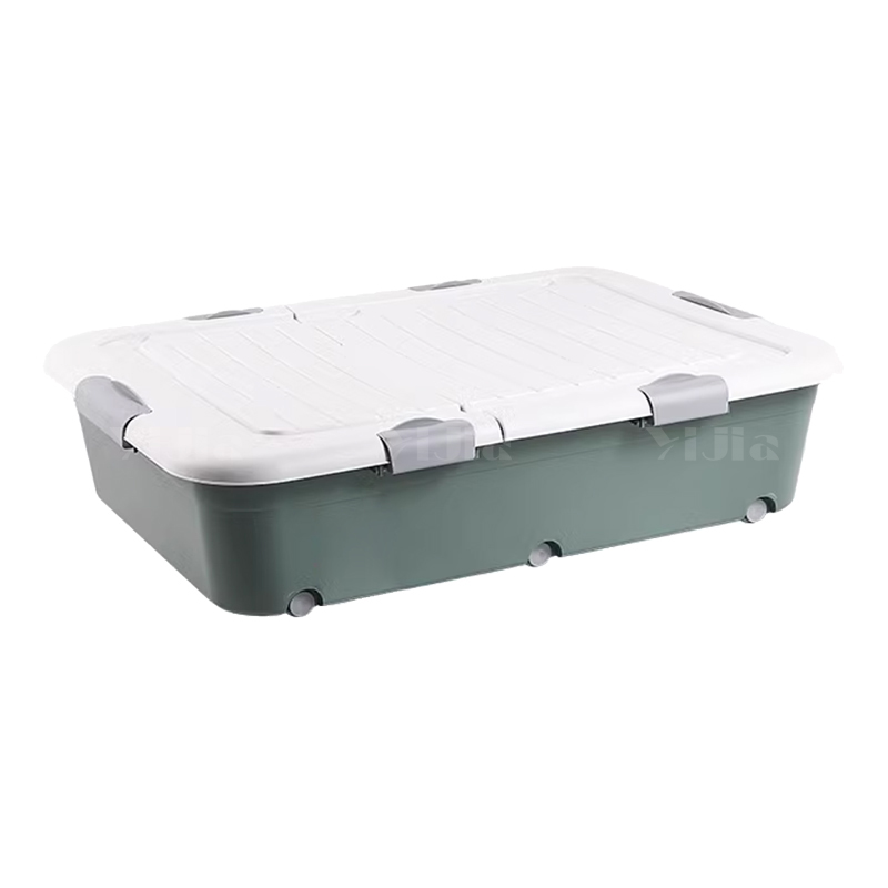 翌嘉YJ4120544 床底收纳箱带轮扁平整理箱抽屉式床下储物箱 绿色 800*600*200