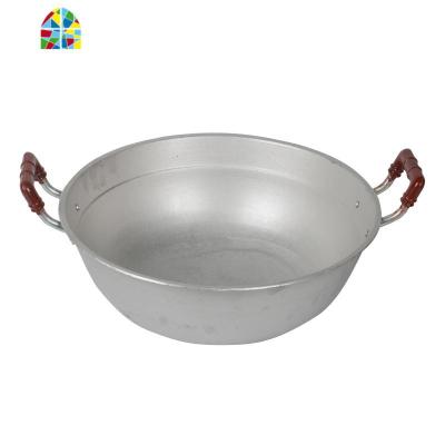 铝锅炒菜锅加厚手工化铝锅特厚老式家用小双耳铝制铝炒锅大号圆底 FENGHOU 口径40厘米铝汤锅