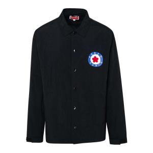 高田贤三(Kenzo)男款长袖衬衫领尼龙运动卫衣胸前背后印花休闲套